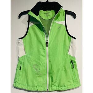 Brooks Womens Green Small Running Vest Shelter Technology Reflective Cell Pocket
